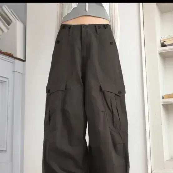 [BUNJANG] WONDERWONDER Airy Vintage Cargo Wide Pants / 원더원더 에이블리 빈티지 카고 와이드 팬츠