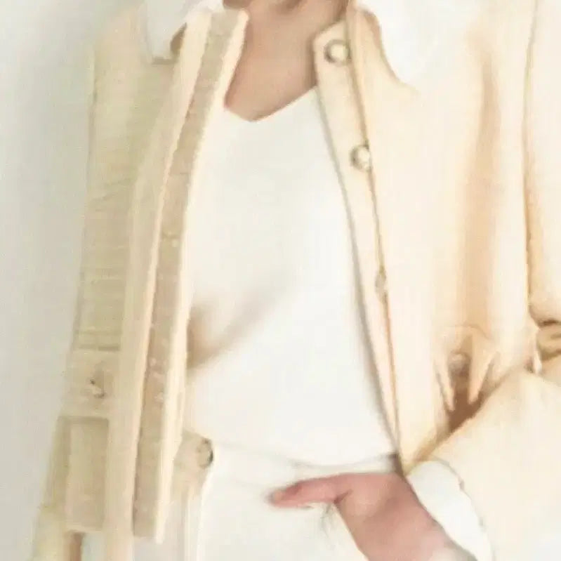 [BUNJANG] Mine Ivory Tweed Jacket / 마인 정 아이보리 트위드 자켓