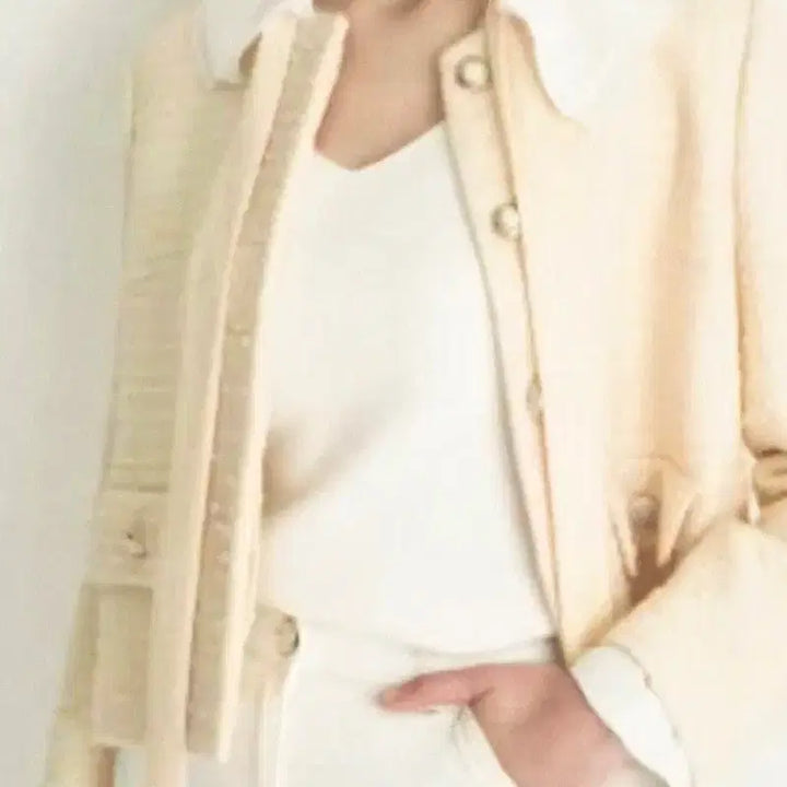 [BUNJANG] Mine Ivory Tweed Jacket / 마인 정 아이보리 트위드 자켓