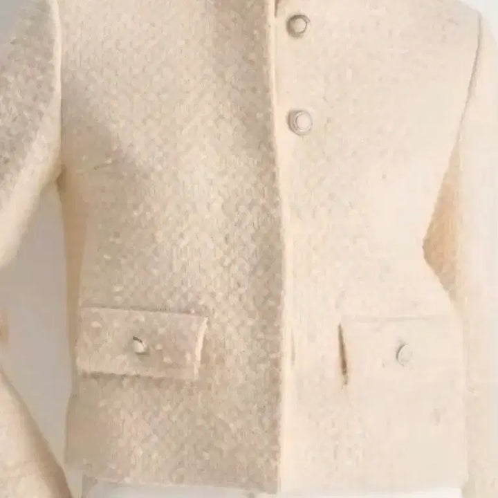 [BUNJANG] Mine Ivory Tweed Jacket / 마인 정 아이보리 트위드 자켓