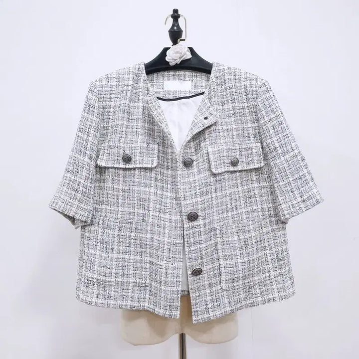 [SOLD OUT] VOV 보브 노카라 반팔 트위드 자켓