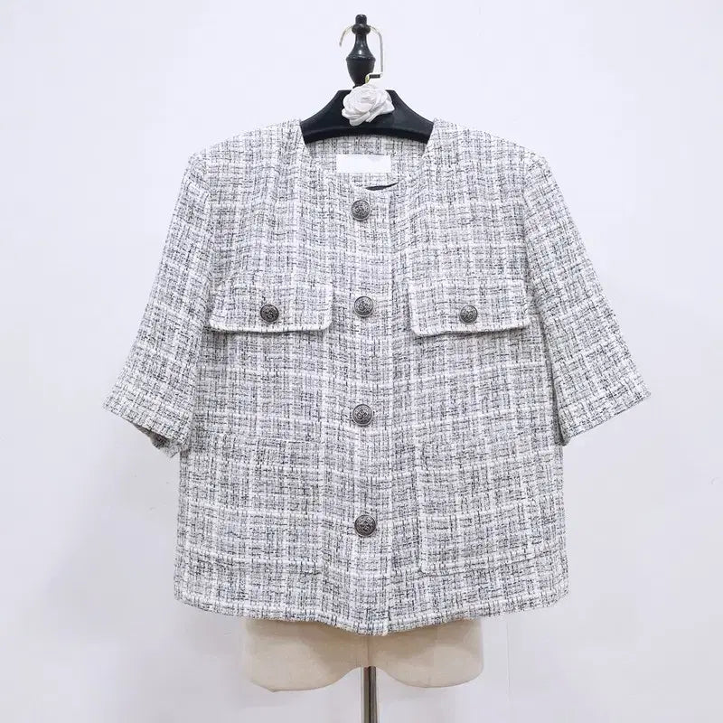 [SOLD OUT] VOV 보브 노카라 반팔 트위드 자켓