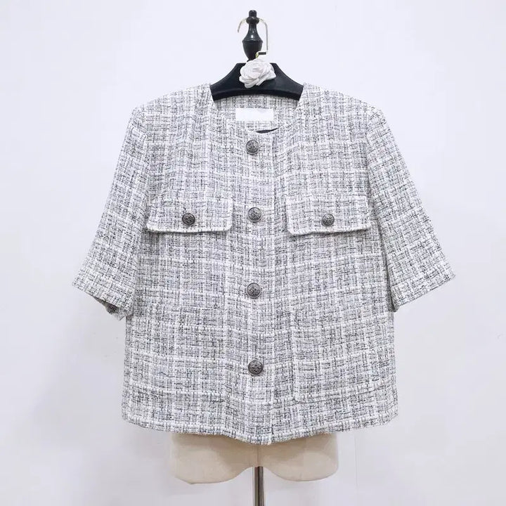 [SOLD OUT] VOV 보브 노카라 반팔 트위드 자켓