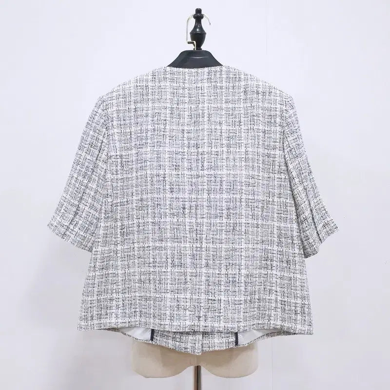 [SOLD OUT] VOV 보브 노카라 반팔 트위드 자켓