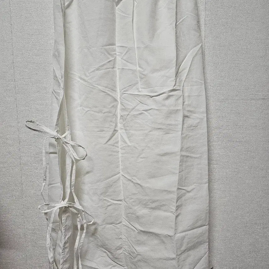 [BUNJANG] White Tie-Waist Long Skirt / 화이트 끈 롱 스커트 Free 사이즈 새상품