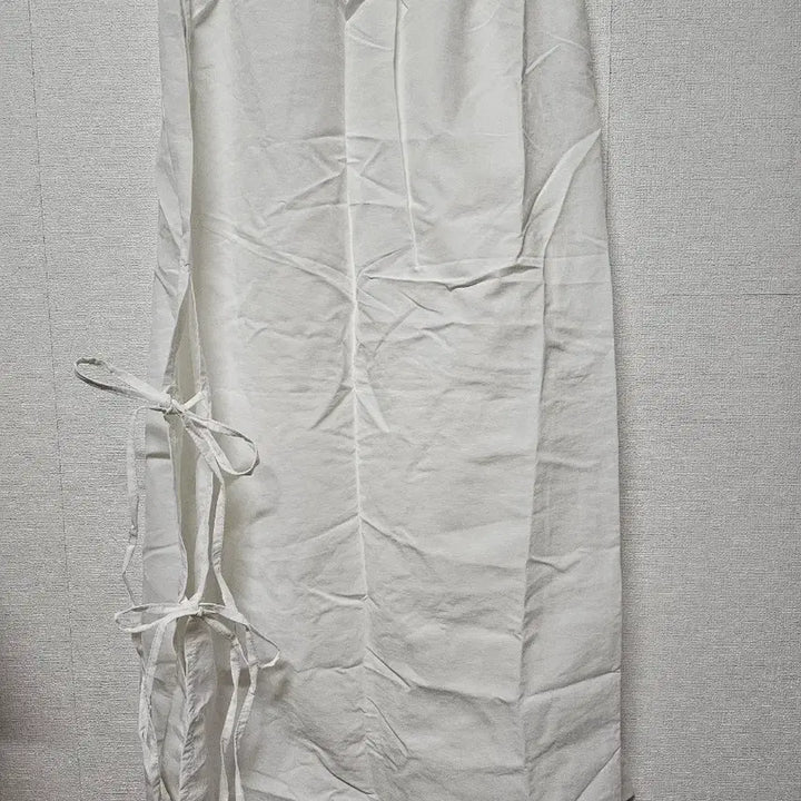 [BUNJANG] White Tie-Waist Long Skirt / 화이트 끈 롱 스커트 Free 사이즈 새상품