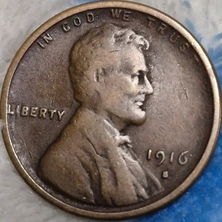 [BUNJANG] 1916 S Lincoln Cent - Center Strike Error Coin with Casting Wear / 1916-S 링컨 센트. 주조마모 뒷면 센타 스트라잌. 오퍼 에러 주화
