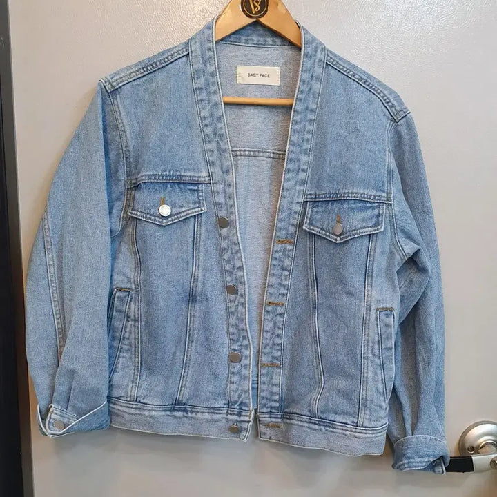 [BUNJANG] BABY FACE Denim Jacket Light Blue / BABY FACE  청 데님 자켓 라이트블루 프리사이즈