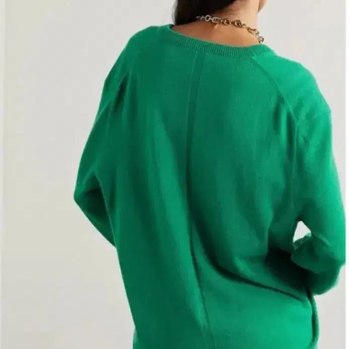 [BUNJANG] The Row Oversized Green Cashmere V-Neck Sweater / THE ROW 더로우 그린 오버사이즈 캐시미어 v neck 스웨터