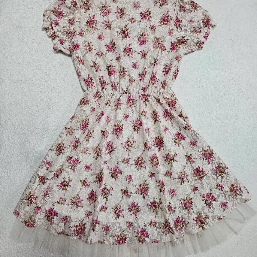 [BUNJANG] Floral Lace Dress (Free Size) / 꽃무늬 레이스 원피스(FREE)