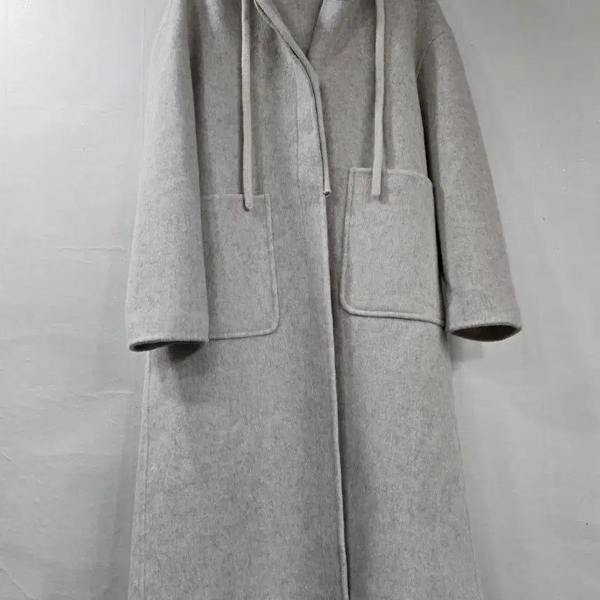 [BUNJANG] Wool Hooded Long Coat / 울 후드 롱코트