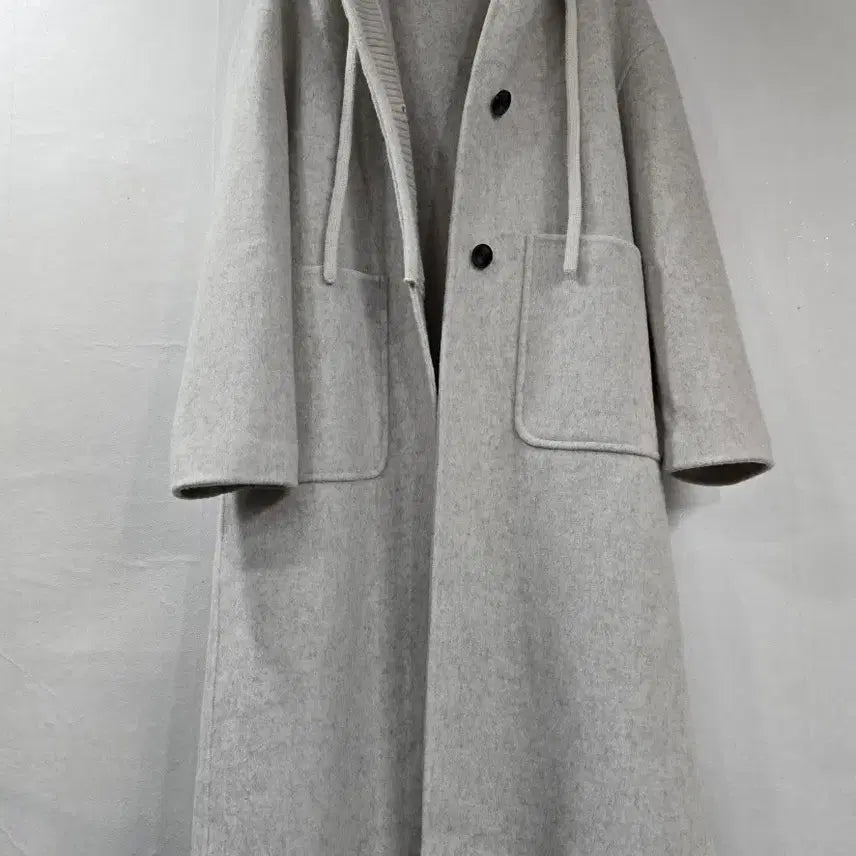 [BUNJANG] Wool Hooded Long Coat / 울 후드 롱코트