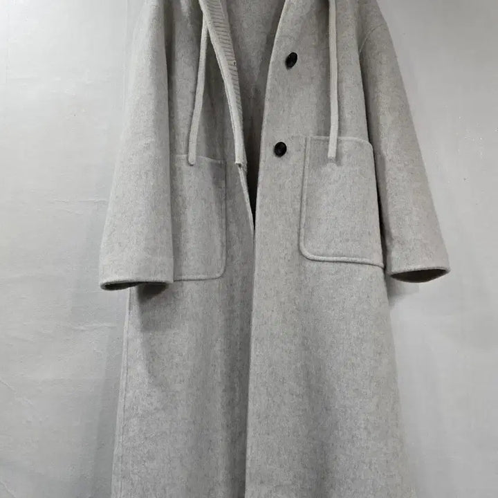 [BUNJANG] Wool Hooded Long Coat / 울 후드 롱코트