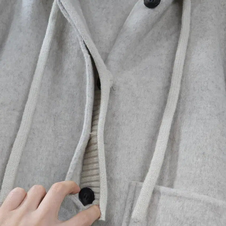 [BUNJANG] Wool Hooded Long Coat / 울 후드 롱코트