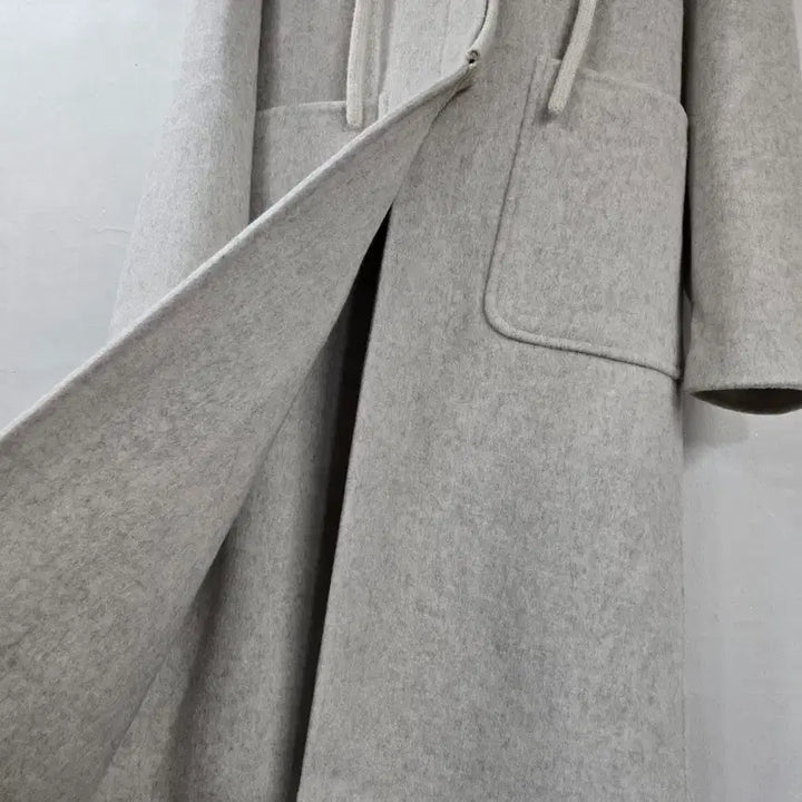 [BUNJANG] Wool Hooded Long Coat / 울 후드 롱코트