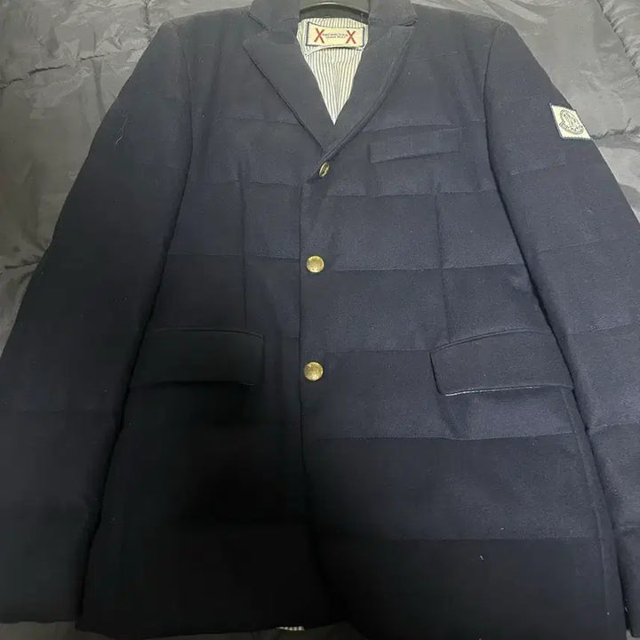 [BUNJANG] Moncler Gamma Blue Wool Padded Blazer Navy / 몽클레어 감마블루 / 금장 울 패딩 블레이져 네이비 / 3