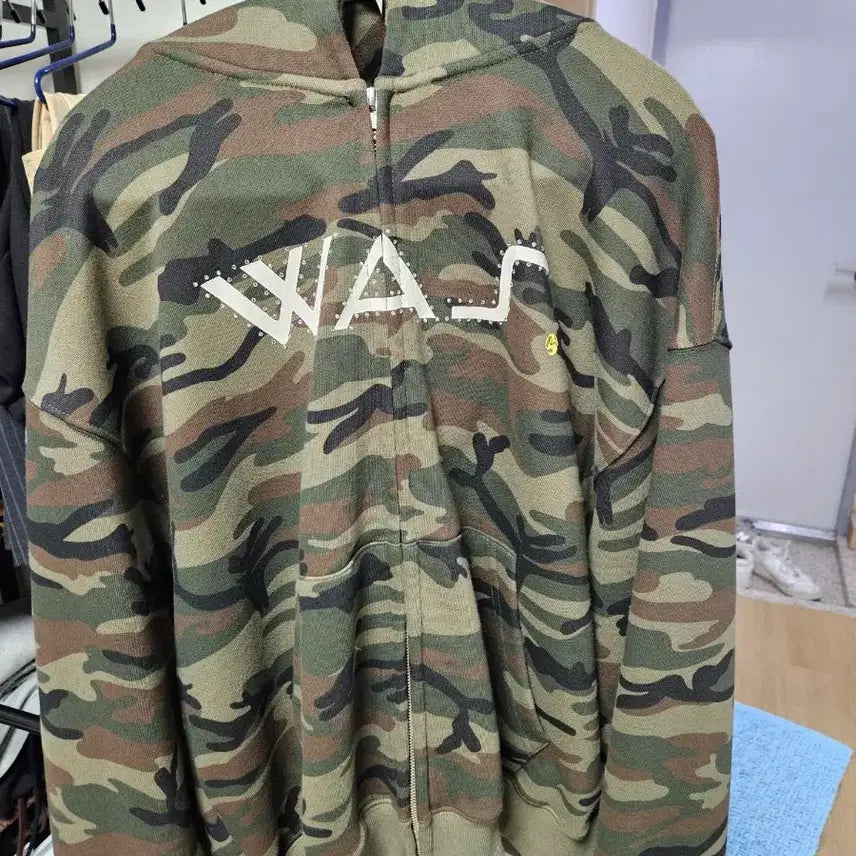 [BUNJANG] WOOZ Camo Hoodie Zip-Up / 워즈 was 카모 후드집업