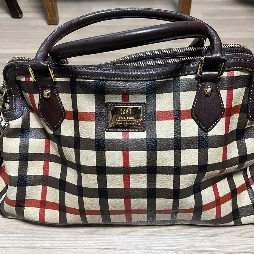 [BUNJANG] Daks Check Pattern Tote Bag / 닥스 체크무늬 토트백