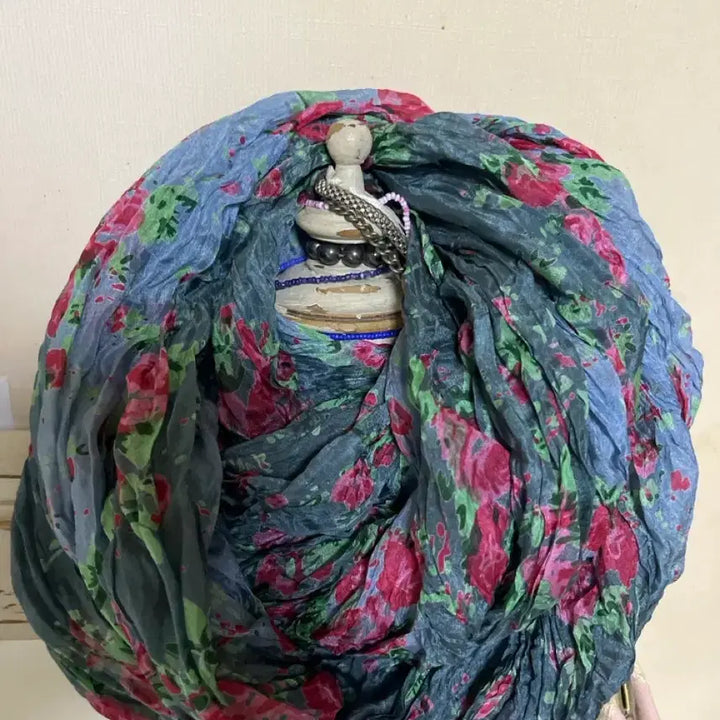 [BUNJANG] Tolani Flower Silk Scarf / Tolani 플라워실크스카프
