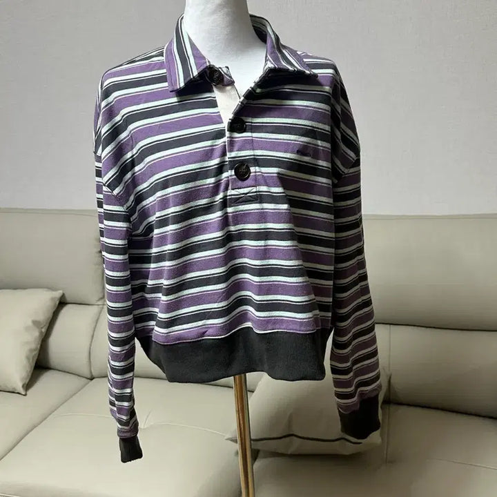 [SOLD OUT] 시티브리즈 스트라이프 카라맨투맨 M