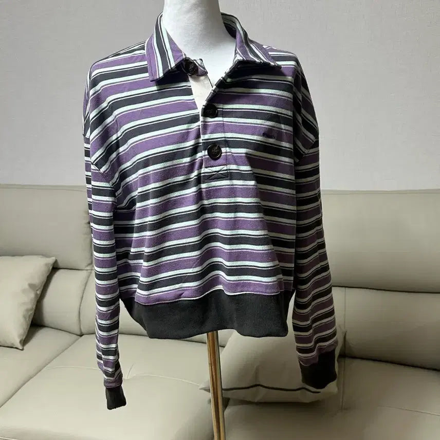 [SOLD OUT] 시티브리즈 스트라이프 카라맨투맨 M