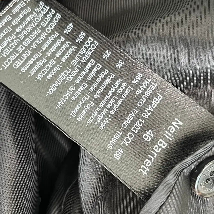 [BUNJANG] Neil Barrett Stretch Wool Double Pocket Gray Blazer / [정품] 닐바렛 스트레치 울원단 더블포켓 그레이 블레이저