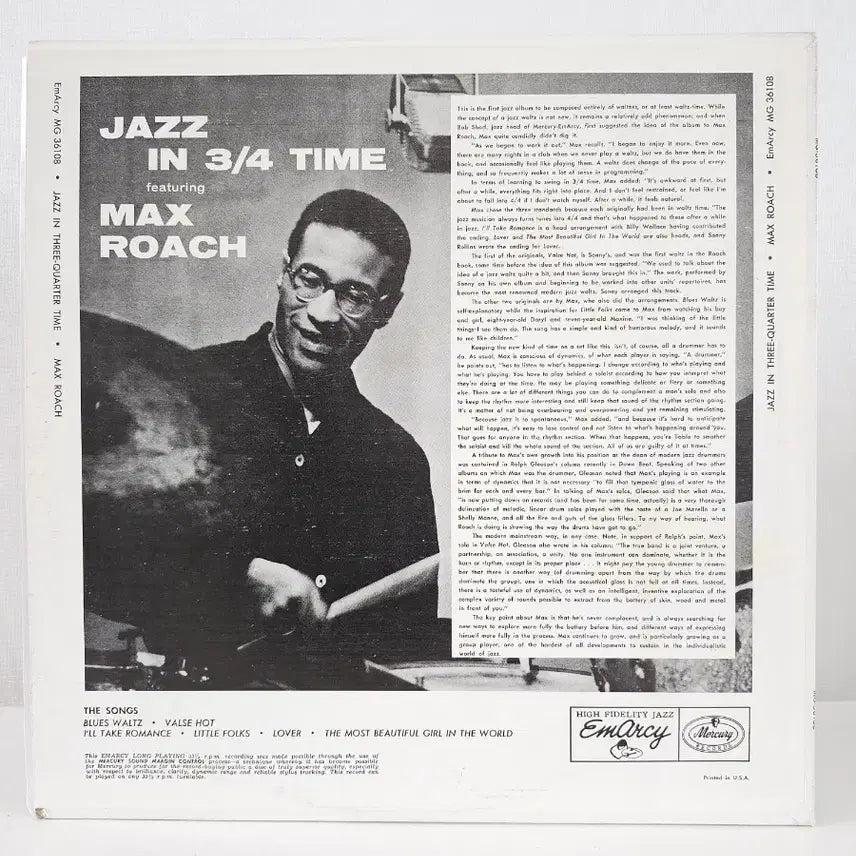 [BUNJANG] Max Roach Jazz in 3/4 Time LP / 맥스 로치(Max Roach)-Jazz in 3/4 Time LP