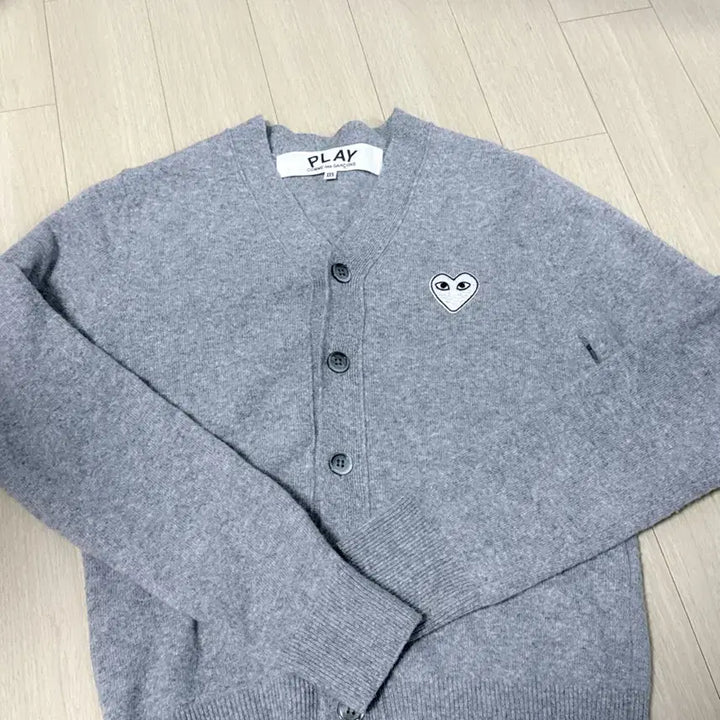 [BUNJANG] Comme des Garcons Gray Cardigan / [XXS] 꼼데가르송 화이트와펜 그레이 가디건