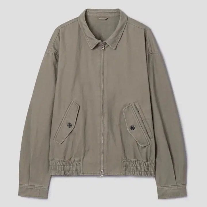 [BUNJANG] 8 Seconds Garment Washed Cotton Blouson Jacket Beige XL / 에잇세컨즈 가먼트 워싱 코튼 블루종 자켓 베이지 xl 새상품