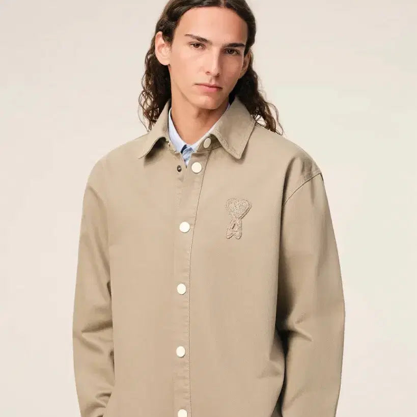 [BUNJANG] Ami Denim Overshirt Beige S / Ami 아미 데님 오버셔츠 베이지 S 새상픔