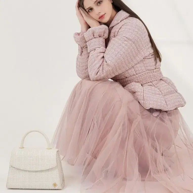 [SOLD OUT] 그레이스유) Kara Tweed Padding 핑크