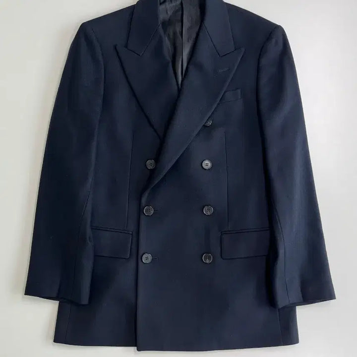 [BUNJANG] Solid Homme Navy Double-Breasted Jacket / [정품] 솔리드옴므 네이비 더블 자켓