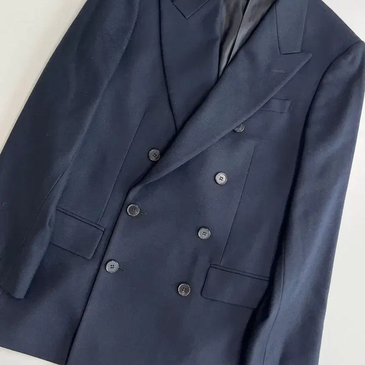 [BUNJANG] Solid Homme Navy Double-Breasted Jacket / [정품] 솔리드옴므 네이비 더블 자켓