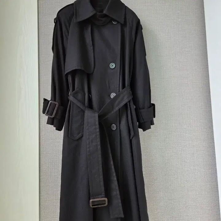 [BUNJANG] Lucky Chouette Black Long Coat / 럭키슈에뜨 블랙 롱코트
