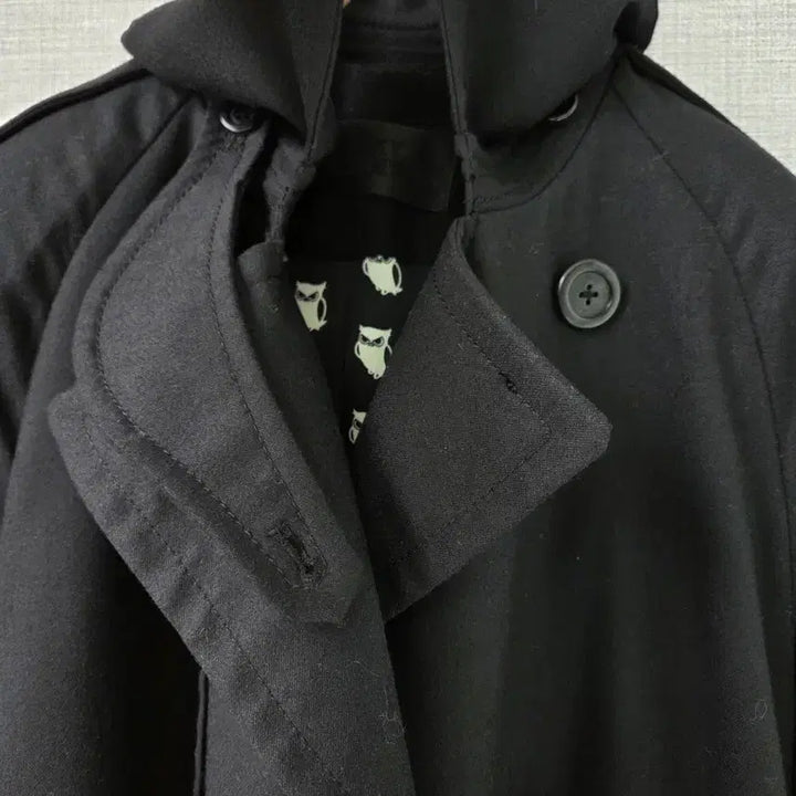 [BUNJANG] Lucky Chouette Black Long Coat / 럭키슈에뜨 블랙 롱코트