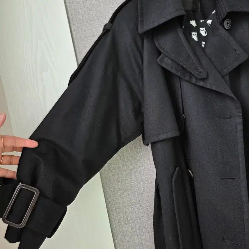 [BUNJANG] Lucky Chouette Black Long Coat / 럭키슈에뜨 블랙 롱코트