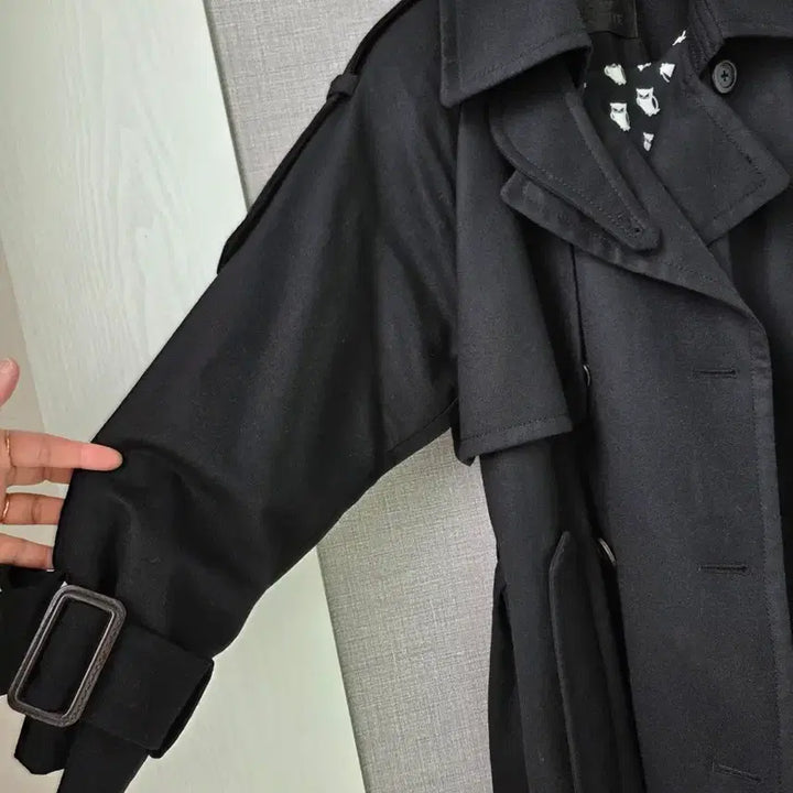 [BUNJANG] Lucky Chouette Black Long Coat / 럭키슈에뜨 블랙 롱코트