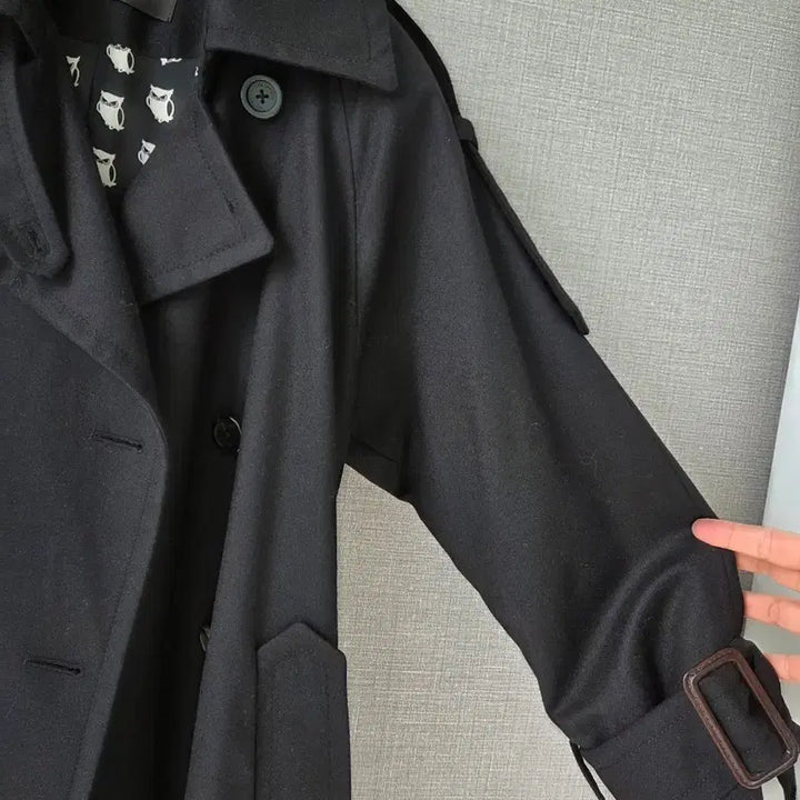 [BUNJANG] Lucky Chouette Black Long Coat / 럭키슈에뜨 블랙 롱코트