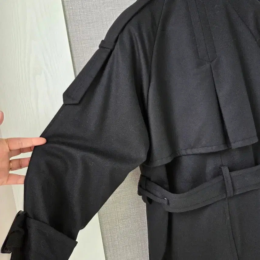 [BUNJANG] Lucky Chouette Black Long Coat / 럭키슈에뜨 블랙 롱코트