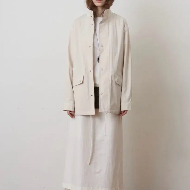 [BUNJANG] Fromwhere Stand String Jacket Trench Coat / 프롬웨얼 스탠드 스트링자켓 트렌치 fromwhere