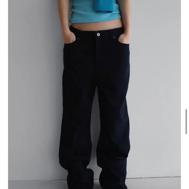 [BUNJANG] Raum Color Loose Pants - Navy (Large) / 라룸 컬러 루즈팬츠 네이비 라지 사이즈