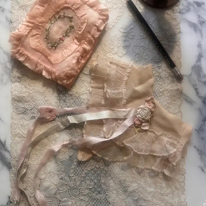 [BUNJANG] Original Antique Hanky &amp; Doll Neck Collar Set / 오리지널 앤티크 행키 &amp; 돌 넥 카라