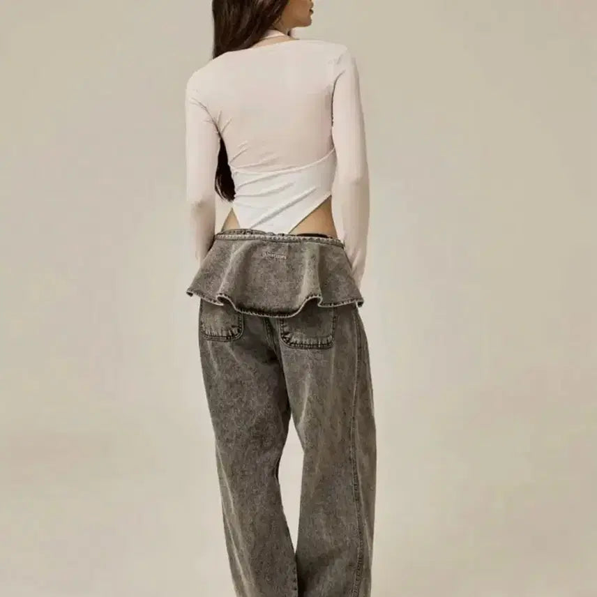 [BUNJANG] 3Times Ruffle Baggy Jeans / 쓰리타임즈 러플 배기진
