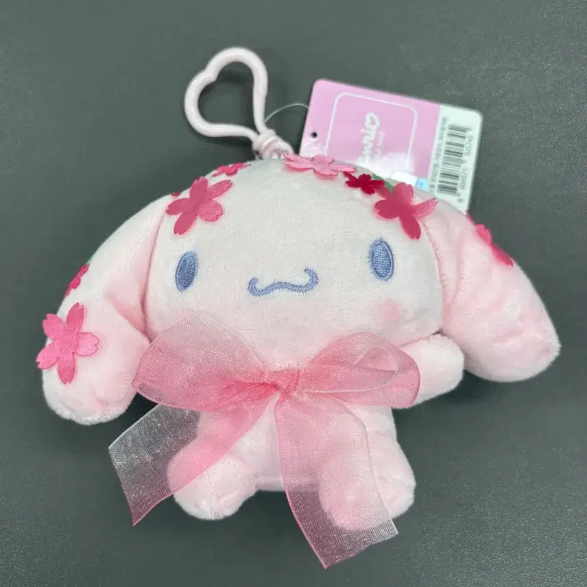 [BUNJANG] Sanrio Cinnamoroll Cherry Blossom Keyring / (미사용) 산리오 시나몬롤 체리블라썸 벚꽃 인형 키링 11x15cm
