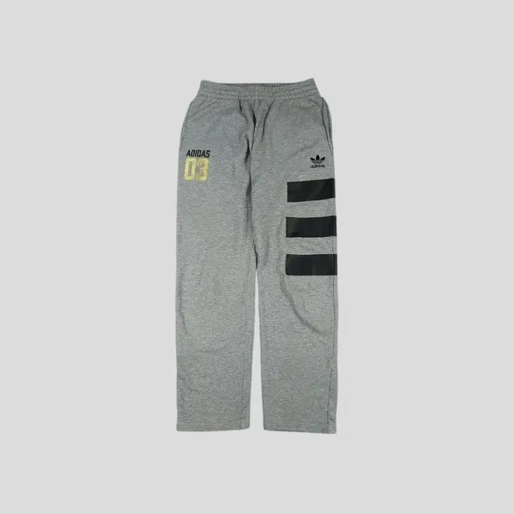 [SOLD OUT] 아디다스 그레이 블랙 골드 배색 트레포일 로고 삼선 글리터 넘버3 밴딩