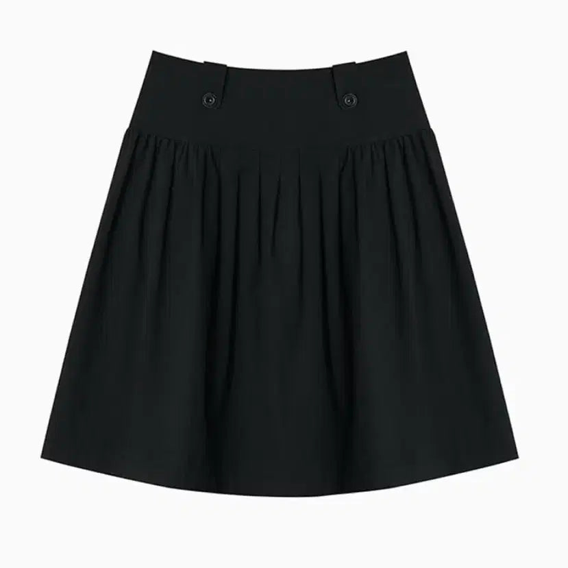 [SOLD OUT] 오헤시오 PLEATED COTTON 스커트 블랙