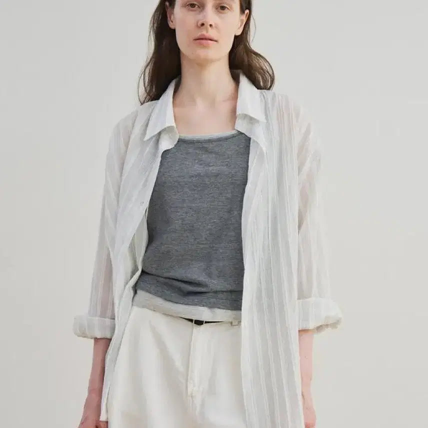 [BUNJANG] Moia Sheer ST Shirt (White) / 모이아 sheer ST shirt (white)