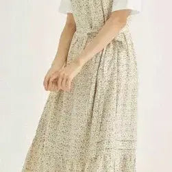 [BUNJANG] Roem Floral Bustier Dress Beige / 로엠 잔꽃 뷔스티에 원피스 베이지, s