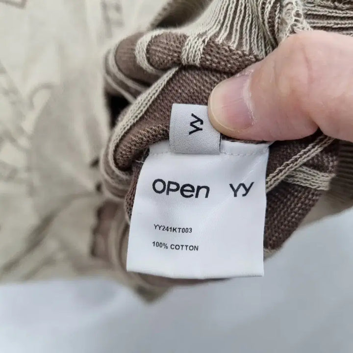 [BUNJANG] Open Yy Heart Pattern Knit Top / 오픈 Yy 반팔 니트 여66-77ㅡ0410