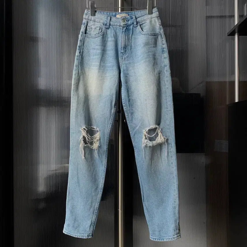 [BUNJANG] Forever 21 Slim Straight Leg Distressed Denim Pants / 포에버21 데미지 데님 슬림 일자 데님 팬츠